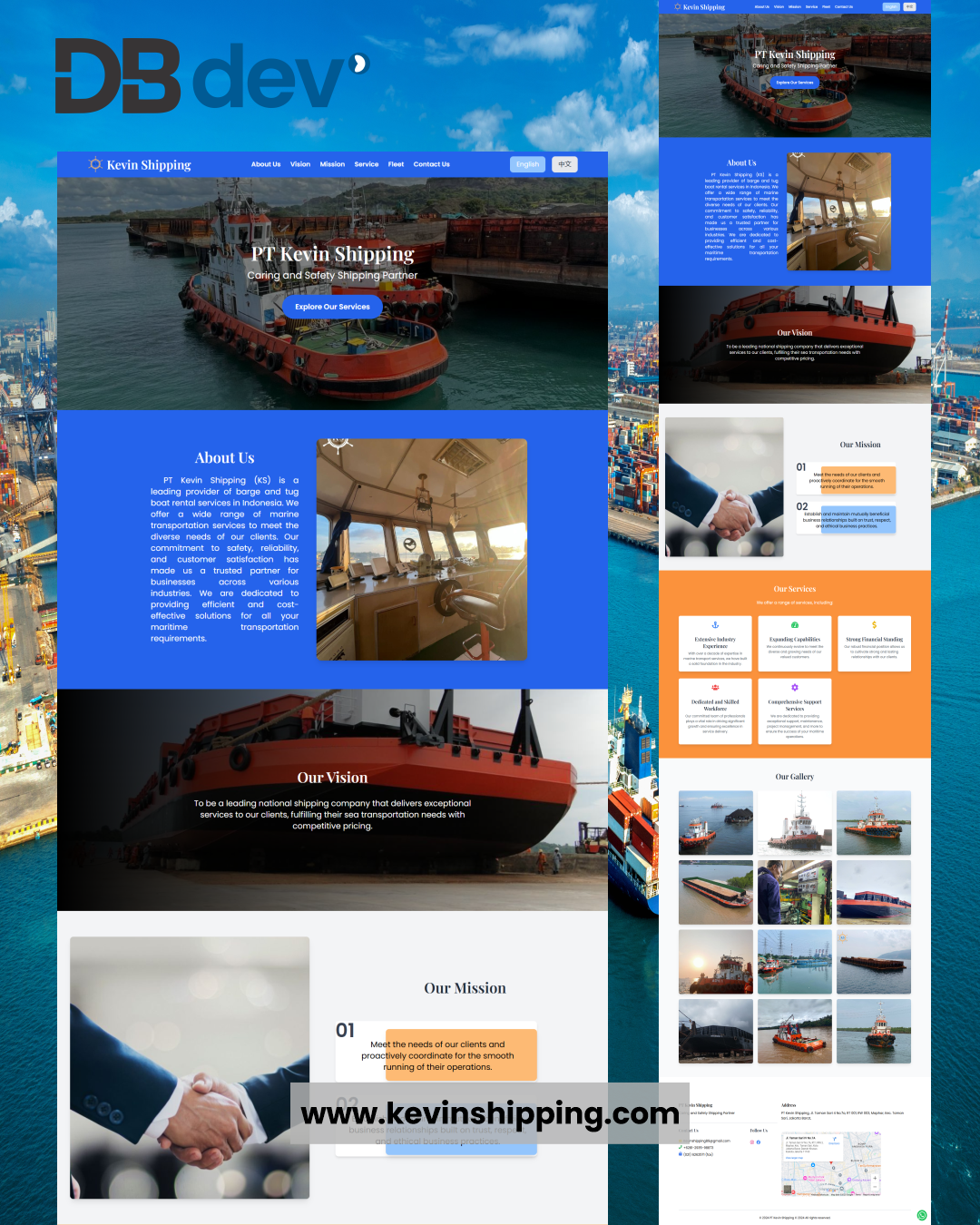 Desain Web Kevin Shipping